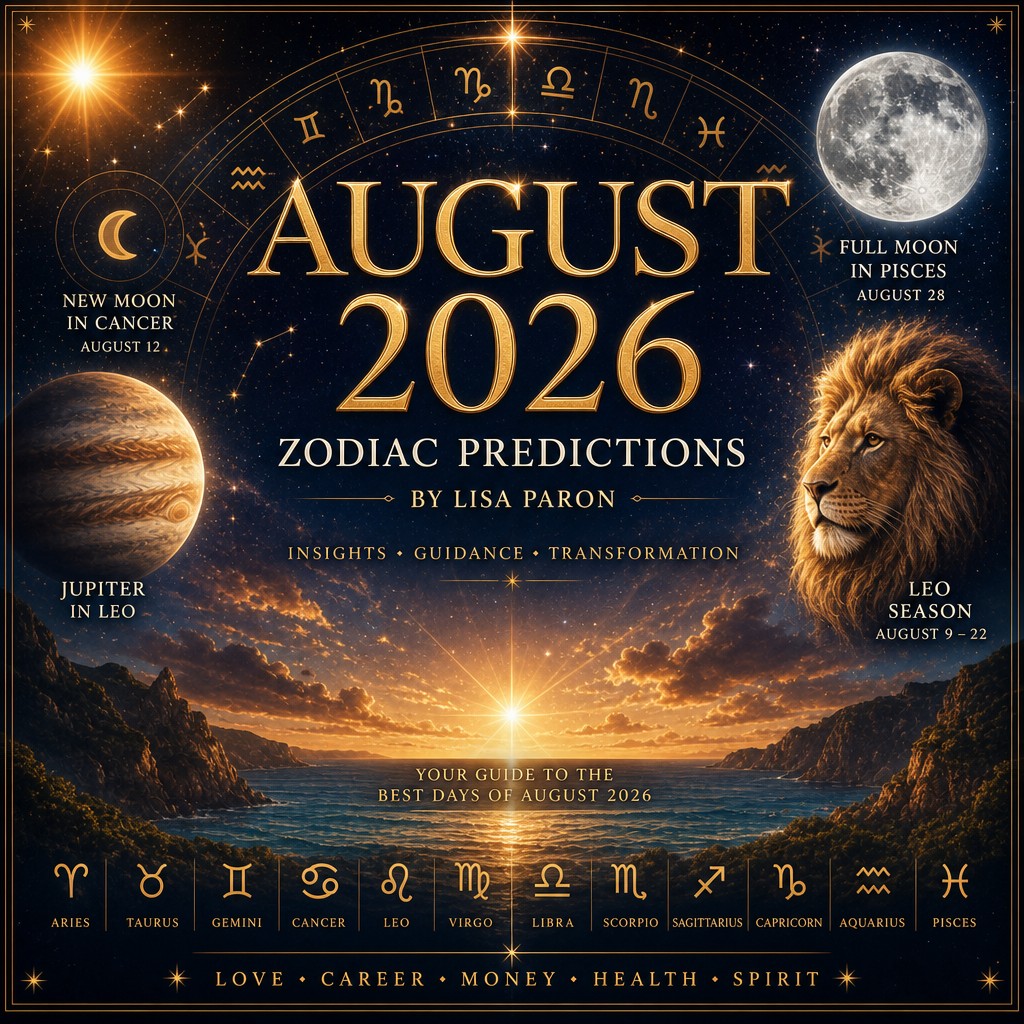 August 2026 Zodiac Predictions, August 2026 Horoscope, August Zodiac Predictions, August 2026 Astrology, Best Days August 2026, Leo Season 2026, August 2026 New Moon in Leo, total solar eclipse 2026, August 2026 Full Moon in Pisces, LUNAR Eclipse 2026, Jupiter in Leo 2026, August Planetary Transits 2026, Monthly Horoscope 2026, August 2026 Zodiac Predictions, Air Signs August 2026 Gemini, Libra, Aquarius, Earth Signs August 2026, Taurus, Virgo, Capricorn, Fire Signs August 2026, Aries, Leo, Sagittarius, Water Signs August 2026, Cancer, Scorpio, Pisces, Lisa Paron, Astrology, planets, giveaway, book, Enter to win a free book, The Disclosure Files-UFO Disclosure Book Series 2026
